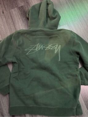 Stussy Olive Green Logo Hoodie